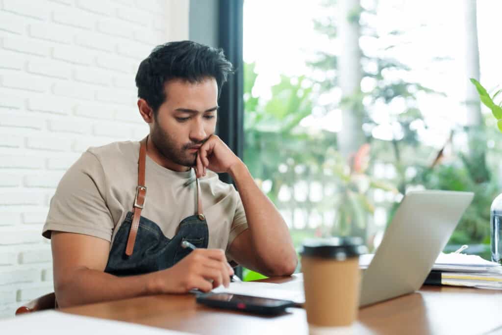 Person working at a desk.